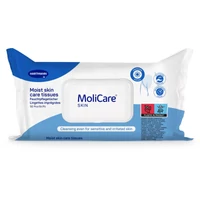 Fekvőbeteg nedves mosdató-, törlőkendő, Molicare Skin 20x30cm, 50db
