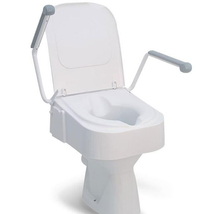 Állítható magasságú WC magasító felhajtható karfával, fedéllel (TSE150)