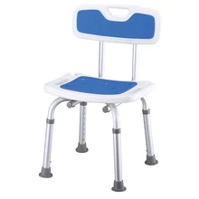 Tusolószék háttámlával, állítható magasságú csúszásmentes felülettel és lábakkal, kék, Prim