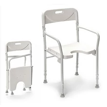 Tusolószék háttámlával, állítható magasságú csúszásmentes lábakkal, összecsukható, karfás, Drive