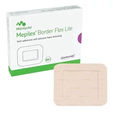Öntapadó szigetkötszer krónikus és akut sebekre, Mepilex Border Flex Lite 7,5x7,5cm, 5db