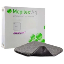 Ezüsttel impregnált habkötszer fertőzött sebekre, Mepilex AG, 6x8,5cm, 5db