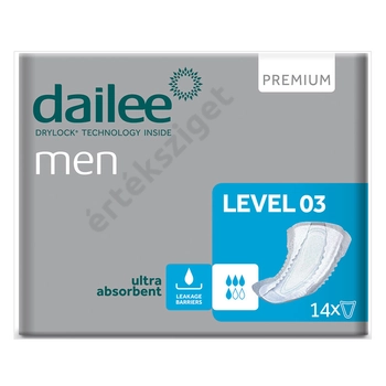 Inkontinencia betét férfiaknak, Dailee Men Level 03 Prémium 14db, 738ml