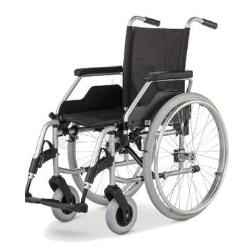 Acél összecsukható önhajtós kerekesszék kivehető kerékkel, Meyra Service Standard 3600, 43cm