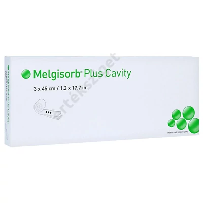 Melgisorb Plus Cavity alginát kötszer üreges sebekre, 3x45cm, 5db