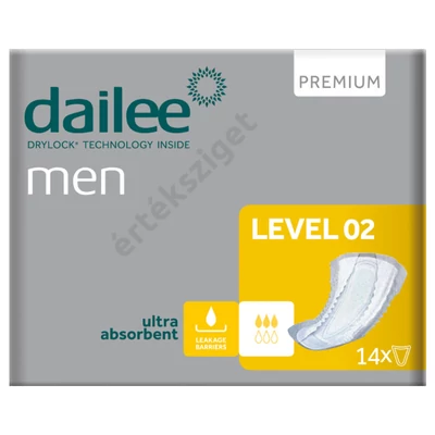 Inkontinencia betét férfiaknak, Dailee Men Level 02 Prémium 15db, 612ml