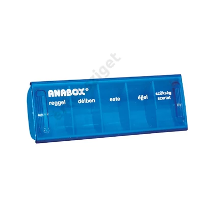 Napi gyógyszeradagoló, 5 rekesz naponta (Anabox), kék