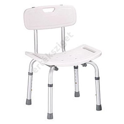 Tusolószék háttámlával, állítható magasságú csúszásmentes lábakkal