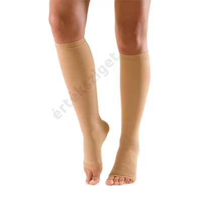 Elastofit 140 den-es kompressziós térdharisnya 15-21 Hgmm, nyitott orrú (AD), drapp, L