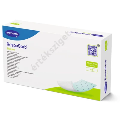 Nedvszívó habkötszer krónikus és akut sebekre, Resposorb Silicone 10x20cm, 1db