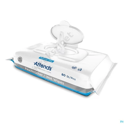 Fekvőbeteg nedves mosdató-, törlőkendő, Attends 18x20cm, 80db