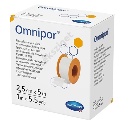 Vágható sebfedő ragtapasz, kötésrögzítő, Omnipor 2,5cm x 5m