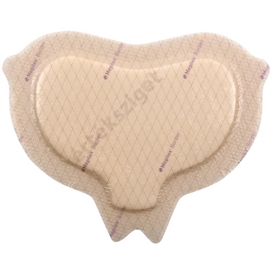 Keresztcsont-tájéki sebekre, felfekvésre, Mepilex Border Sacrum, 16x20cm okoskötszer (öntapadó szigetkötszer)