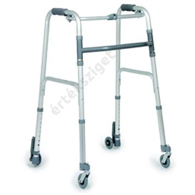 Állítható magasságú, fékezhető guruló járókeret 4 kerékkel