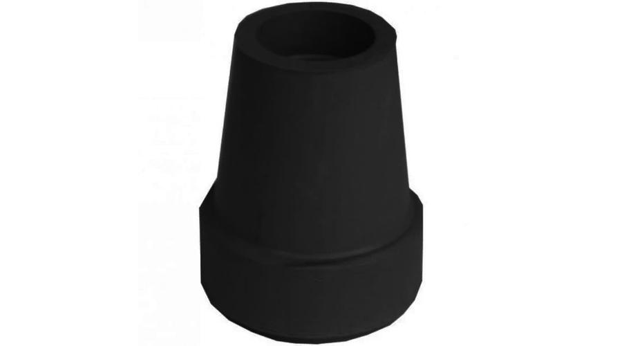 Fémbetétes botvég gumi járóbothoz 18mm, fekete, 1db