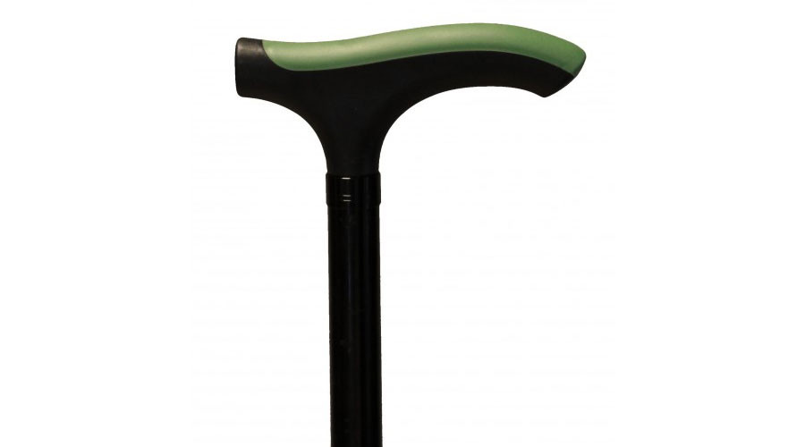 Összecsukható, gél markolatú, állítható magasságú kényelmes járóbot csuklópánttal, Advance, zöld