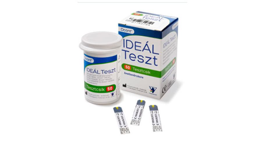 Ideal tesztcsík Dcont Trend, Magor, Monda, Hunor, Nemere, Ideal vércukorszintmérőhöz, 50 db/doboz