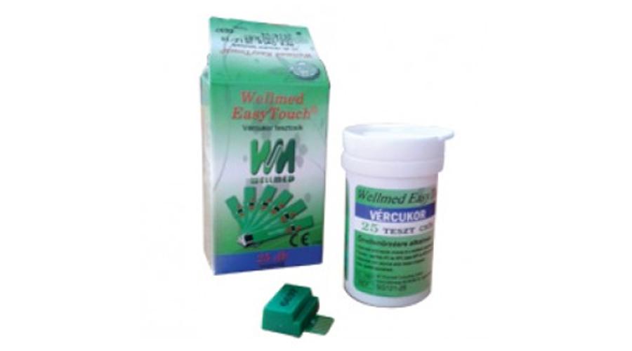 Vércukor tesztcsík Wellmed EasyTouch GU, GC, GCU és GCHB készülékhez, 25db.