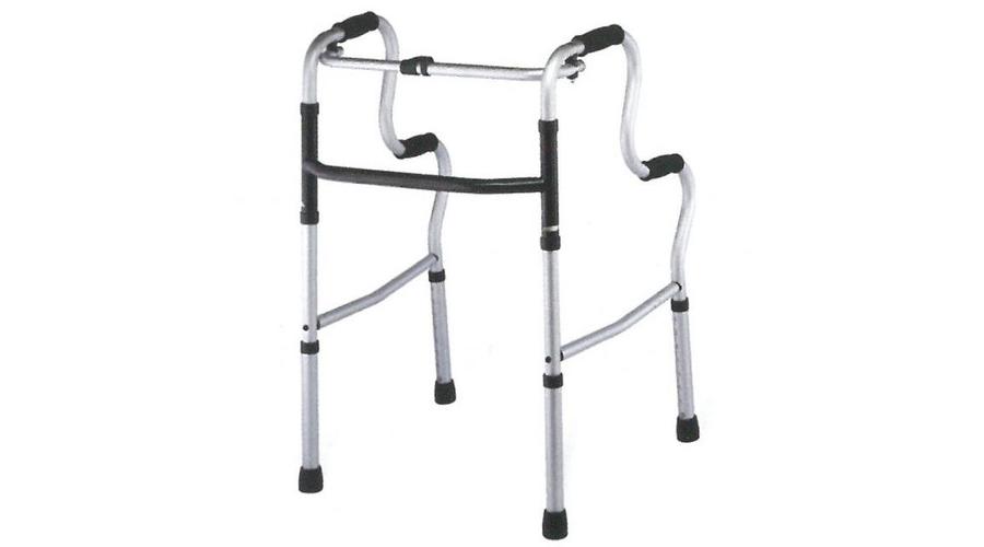 Felállást segítő járókeret 4 markolattal, lépcsőzetes, összecsukható, Rehab