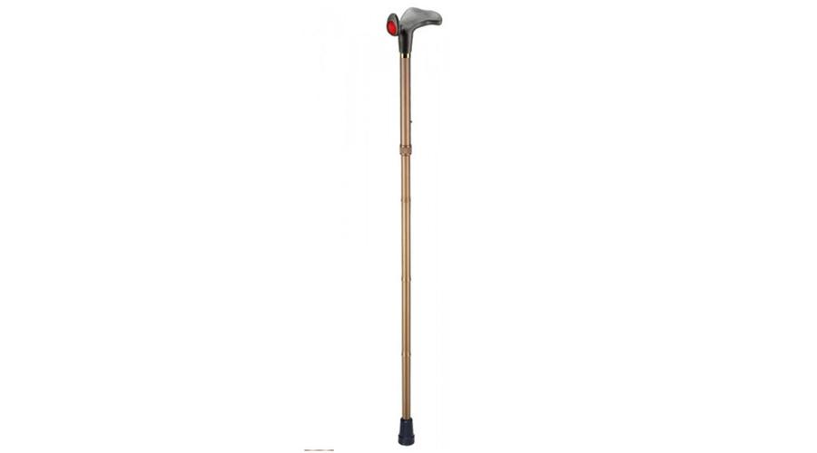 Állítható magasságú járóbot anatómiai fogantyúval 175cm felettieknek, bal, barna